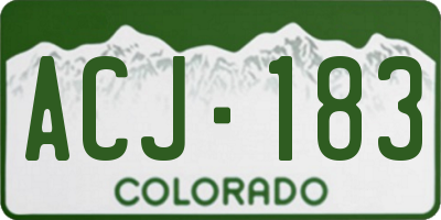 CO license plate ACJ183