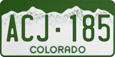 CO license plate ACJ185