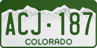 CO license plate ACJ187