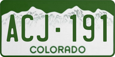 CO license plate ACJ191