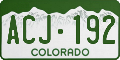 CO license plate ACJ192
