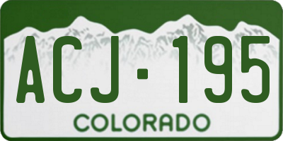 CO license plate ACJ195