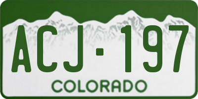 CO license plate ACJ197