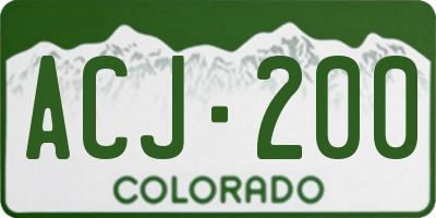 CO license plate ACJ200