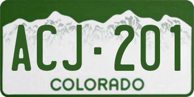 CO license plate ACJ201