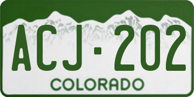 CO license plate ACJ202