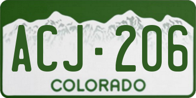 CO license plate ACJ206