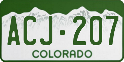 CO license plate ACJ207