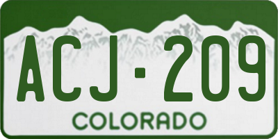 CO license plate ACJ209