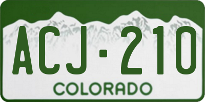 CO license plate ACJ210