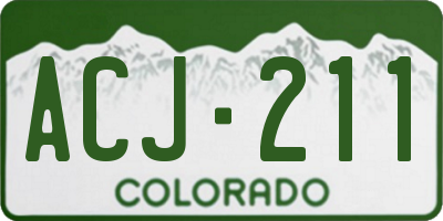 CO license plate ACJ211
