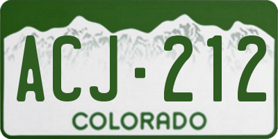 CO license plate ACJ212