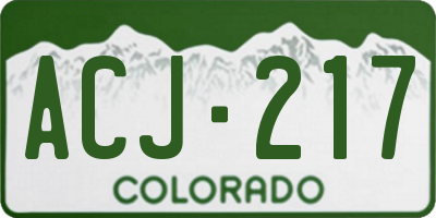 CO license plate ACJ217