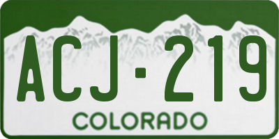 CO license plate ACJ219
