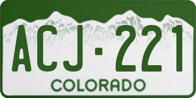 CO license plate ACJ221