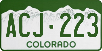 CO license plate ACJ223