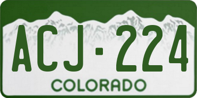 CO license plate ACJ224