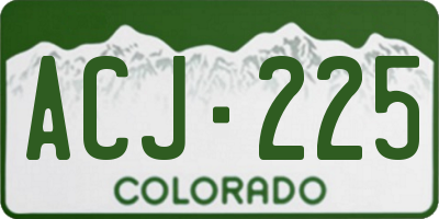 CO license plate ACJ225