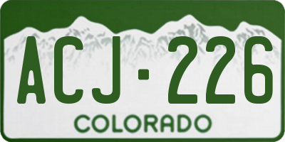 CO license plate ACJ226