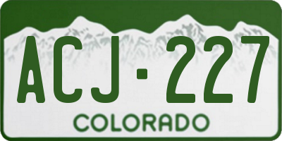 CO license plate ACJ227