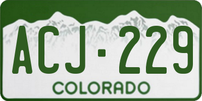 CO license plate ACJ229