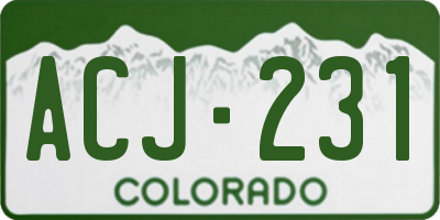 CO license plate ACJ231