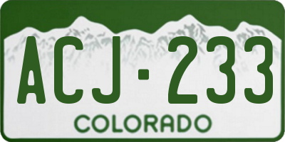 CO license plate ACJ233