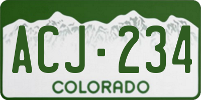 CO license plate ACJ234