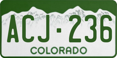 CO license plate ACJ236