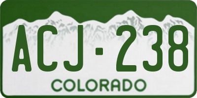 CO license plate ACJ238