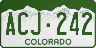 CO license plate ACJ242