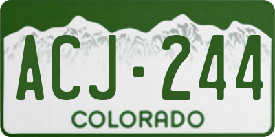 CO license plate ACJ244