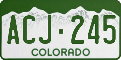 CO license plate ACJ245