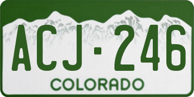 CO license plate ACJ246