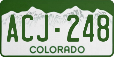 CO license plate ACJ248