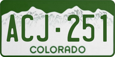 CO license plate ACJ251