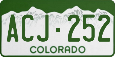CO license plate ACJ252