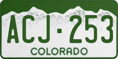 CO license plate ACJ253