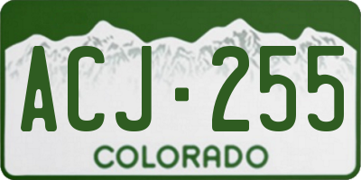 CO license plate ACJ255