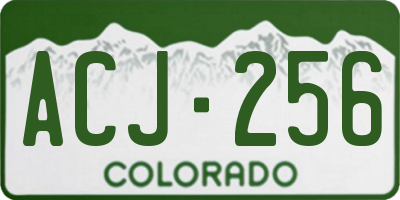 CO license plate ACJ256
