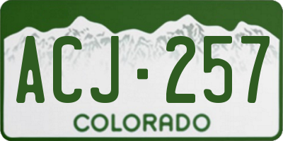 CO license plate ACJ257