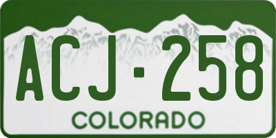 CO license plate ACJ258