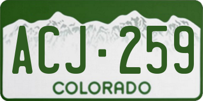 CO license plate ACJ259