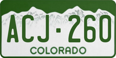 CO license plate ACJ260