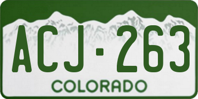 CO license plate ACJ263