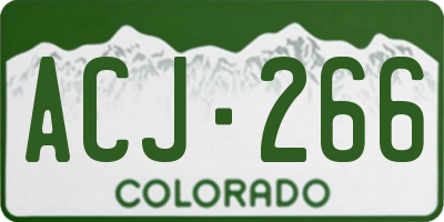 CO license plate ACJ266
