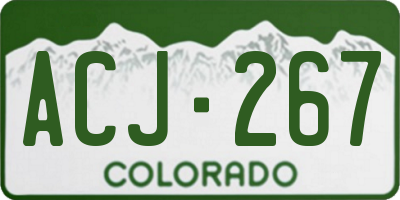 CO license plate ACJ267