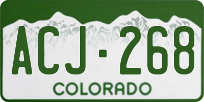 CO license plate ACJ268