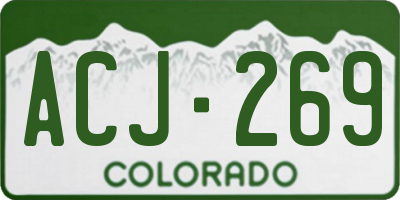 CO license plate ACJ269