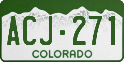 CO license plate ACJ271